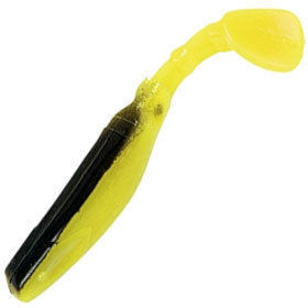 Виброхвост Manns Flipper 70 (7см) лимонный с черной спиной (упаковка - 9шт)