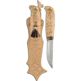 Нож Marttiini Lynx Damascus (100/215) деревянный бокс
