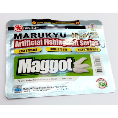 Силиконовая приманка Marukyu MAGGOT TRIPLE WHITE