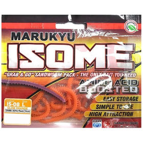 Силиконовая приманка Marukyu Isome L (11.2см) IS08 #Glow orange sandworm (упаковка - 15шт)