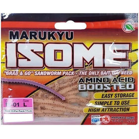 Силиконовая приманка Marukyu Isome L (11.2см) Pink sandworm (упаковка - 15шт)