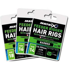 Готовая остнастка Matrix Hair Rig Feeder Riggers №16/0.148мм (упаковка - 10шт)