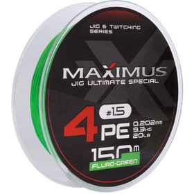 Шнур Maximus 4PE #0.4 150м 0.104мм (зеленый)