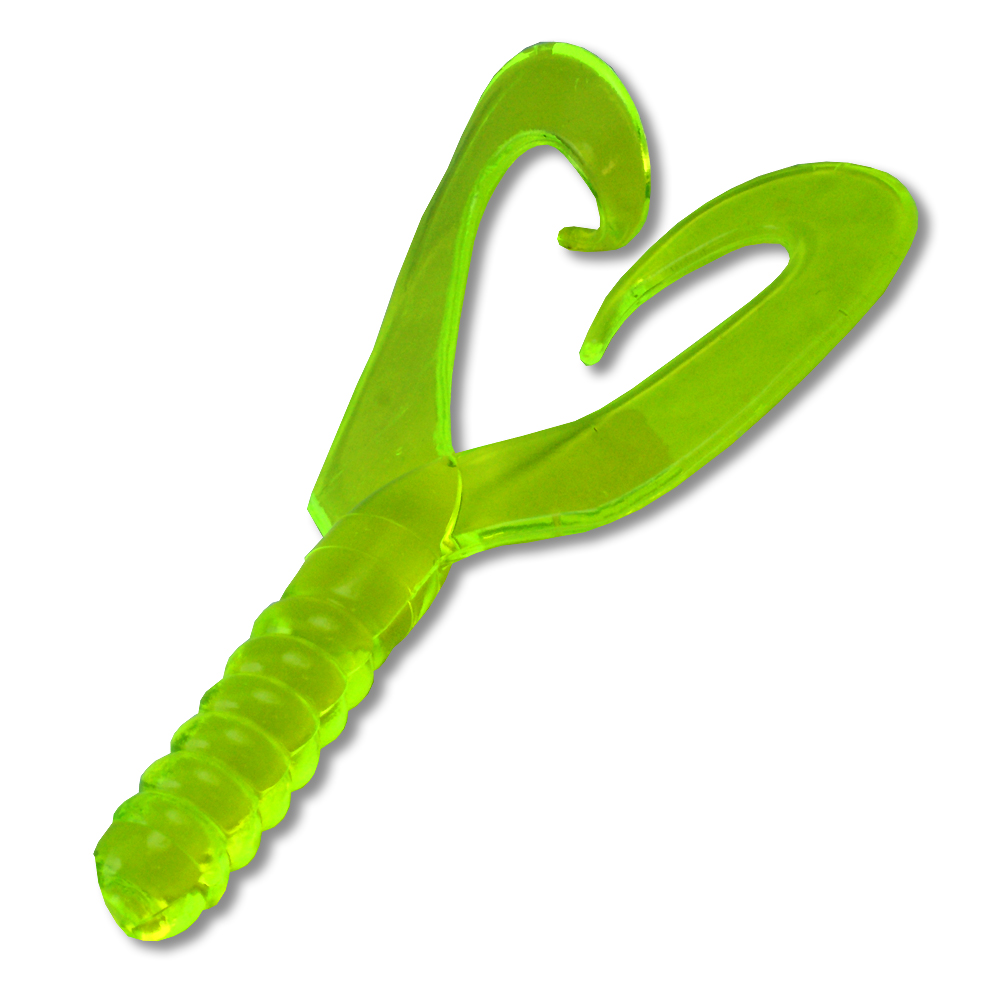 Силиконовая приманка MegaStrike Twin Tail 4"(10см) Chartreuse Fluo 10шт.