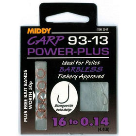 Поводки Middy Carp 93-13 Power-Plus №16 0.16мм (упаковка - 9шт)