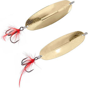 Блесна Mikado Shallow Monster (30г) Gold с красной мушкой