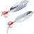 Блесна Mikado Shallow Monster (30г) Silver с красной мушкой