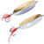 Блесна Mikado Shallow Monster (30г) Silver and Gold с красной мушкой