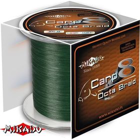 Плетеный шнур Mikado CARP OCTA BRAID 0,16 green (300 м) - 12.90 кг.