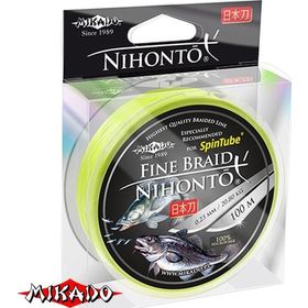 Плетеный шнур Mikado Nihonto Fine Braid 0,08 fluo (100 м)