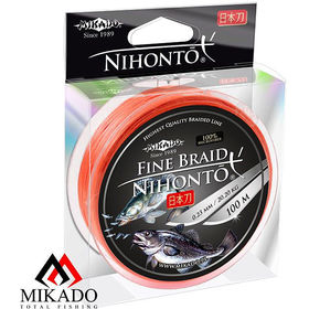Плетеный шнур Mikado Nihonto Fine Braid 0,06 orange (150 м)