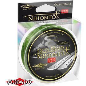 Плетеный шнур Mikado NIHONTO OCTA BRAID 0,08 green (150 м) - 5.15 кг.
