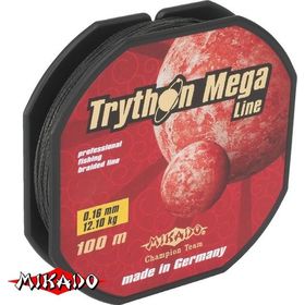 Плетеный шнур Mikado TRYTHON MEGA LINE 0,10 black (100 м) - 7,10 кг.