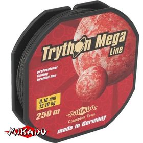 Плетеный шнур Mikado TRYTHON MEGA LINE 0,10 black (250 м) - 7,10 кг.