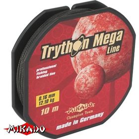 Плетеный шнур Mikado TRYTHON MEGA LINE 0,10 black (10 м) - 7,10 кг.