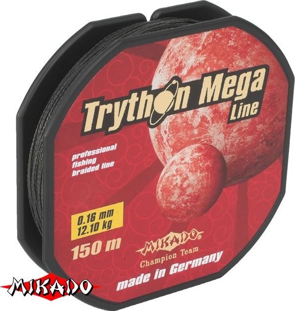 Плетеный шнур Mikado TRYTHON MEGA LINE 0,10 black (150 м) - 7,10 кг.