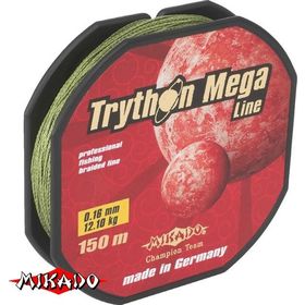 Плетеный шнур Mikado TRYTHON MEGA LINE 0,10 green (150 м) - 7,10 кг.