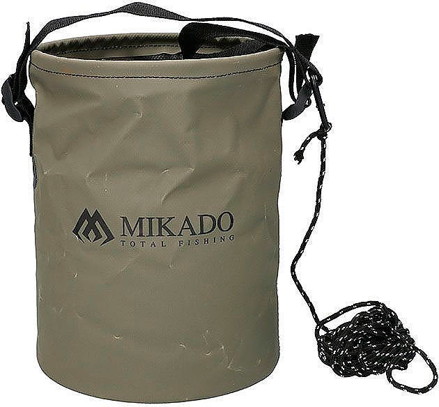 Ведро мягкое Mikado AMC-021для замешивания прикормки с застежкой и верёвкой 8 л (26х20 см)