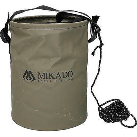 Ведро мягкое Mikado AMC-021для замешивания прикормки с застежкой и верёвкой 8 л (26х20 см)