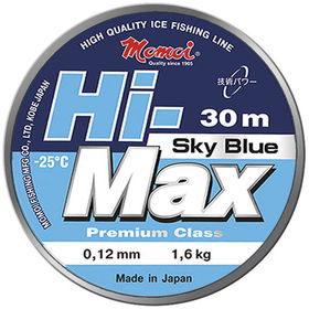 Леска зимняя Momoi Hi-Max Sky Blue 30м 0.12мм 1.6кг