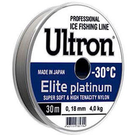 Леска зимняя Momoi Ultron Elite Platinum -30 30м 0.10мм (серебряная)