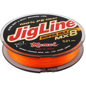 Шнур Momoi JigLine MX8 Super Silk 100м, 0,12мм, 10кг, оранж.