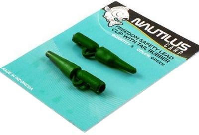 Клипса безопасная Nautilus Freedom Safety Lead Clip With Tail Rubber Green