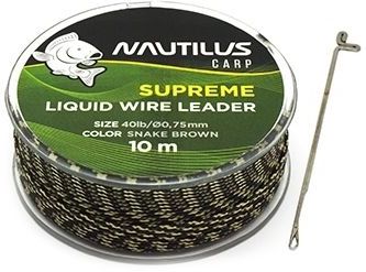 Лидкор Nautilus Supreme Liquid Wire Leader 10м (40lb) Snake Brown