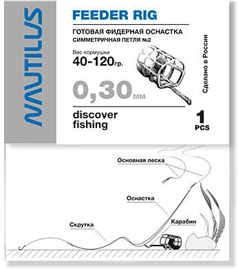 Оснастка фидерная Nautilus Cимметричная петля №11 d-0.25мм кр.№12