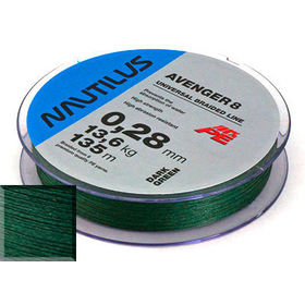 Плетеная леска Nautilus Avenger 8 Green d-0.28 13.6кг 135м