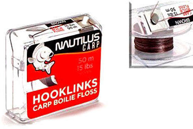 Поводковый материал Nautilus Carp Boilie Floss 50м (15lb) Brown