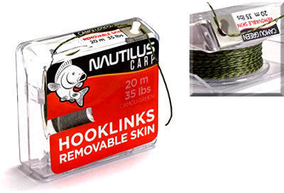 Поводковый материал Nautilus Silky Soft Fast Sinking 20м (20lb) Camou Green