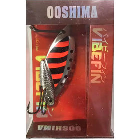 Блесна цикада Ooshima Vibefin 6008 (10г) серебро/красно-черные полосы