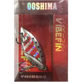 Блесна цикада Ooshima Vibefin 6008 (10г) серебро/красные полосы