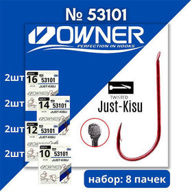 Набор крючков Owner 53101 #16,14,12,10 (8 упаковок)