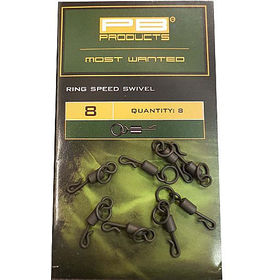 Вертлюг с кольцом и застежкой PB Products Ring Speed Swivel №8 (упаковка - 8шт)