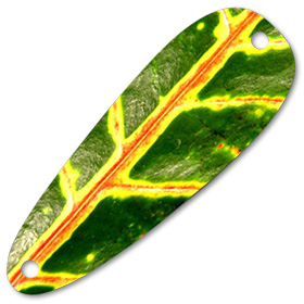 Блесна Pelican Flutter Trolling Spoon Green Yellow Leaf