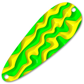 Блесна Pelican Flutter Trolling Spoon Green Yellow Wave