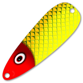 Блесна Pelican Flutter Trolling Spoon Yellow Red Scales