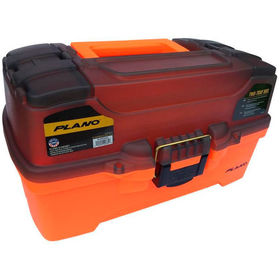 Ящик Plano 6221 с 2х ур. системой хранения приманок и 2-мя бок. отсеками на крышке (ярко-оранжевый)