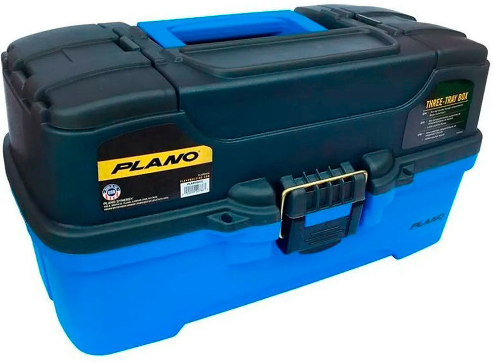 Ящик Plano 6231 с 3х ур. системой хранения приманок и 2-мя боковыми отсеками на крышке (ярко-синий)