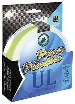 Плетеная леска Power Phantom Ultralight 6x Fluo Yellow 105м 0.05мм 2.9кг