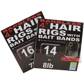 Поводок Preston Barbless Hair Rig With Bait Bands с кольцом 10см №14