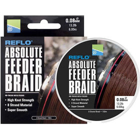 Леска плетеная Preston Innovations Reflo Absolute Feeder Braid 150м 0.08мм (коричневая)