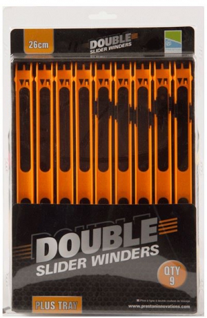 DOUBLE SLIDER WINDERS 26CM - ORANGE Набор мотовил (9шт х 26см) + трей, оранжевые
