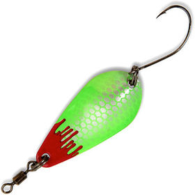 Блесна с одинарным крючком Quantum Bloody Spoon (3.5г) серебро/зеленая