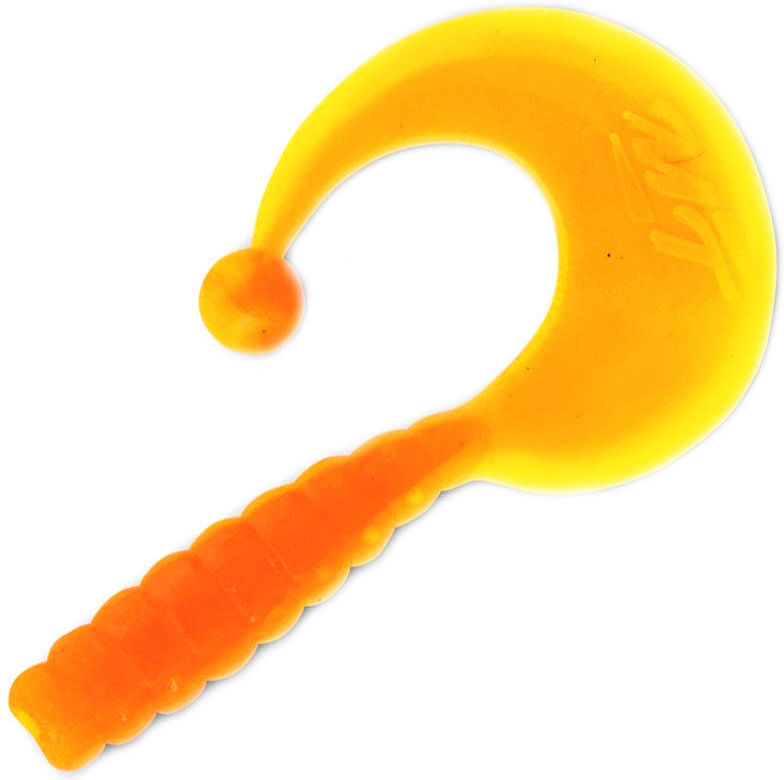 Твистер Quantum Magic Trout Curly B-Bobbles запах сыра (3.5см) Orange/Yellow (упаковка - 10шт)