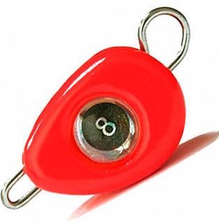 Груз крашеный Мормыш разборная чебурашка Сапог 10 г (упаковка - 10 шт) 01 красный