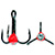 Крючок тройной Капля VD-092C (BN) №8 10 Красный+Белая Страза (упаковка - 10 шт)
