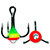 Крючок тройной Капля VD-092C (BN) №8 30 зелено-желто-красный+белый страз (упаковка - 10 шт)